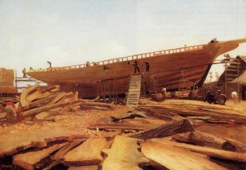 Winslow Homer : Shipbuilding at Gloucester
